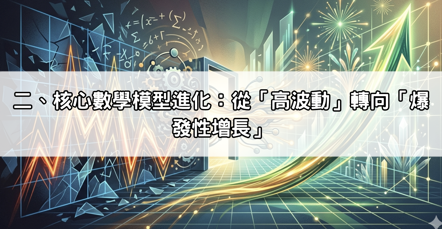 二、核心數學模型進化：從「高波動」轉向「爆發性增長」